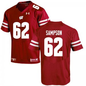 Men's Wisconsin Badgers NCAA #62 Cormac Sampson Red Authentic Under Armour Stitched College Football Jersey IS31E80GI